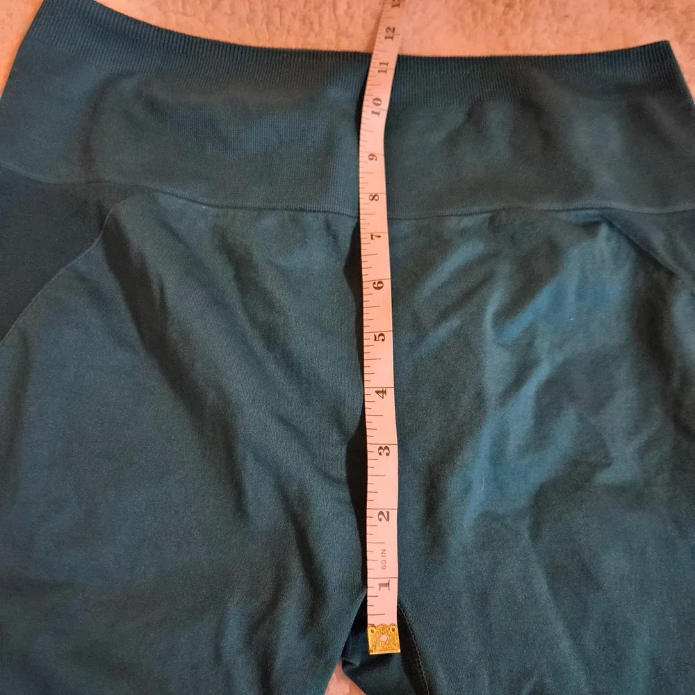 Seamless High Waisted Mesh Detail Athletic Leggings Teal Green Yoga Pant gymwear